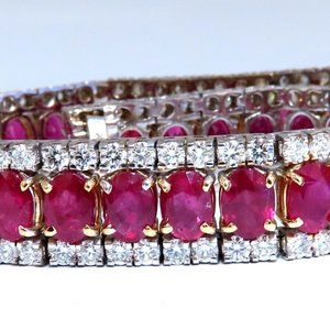 54.78ct Natural Ruby Diamonds Tennis Bracelet 14kt